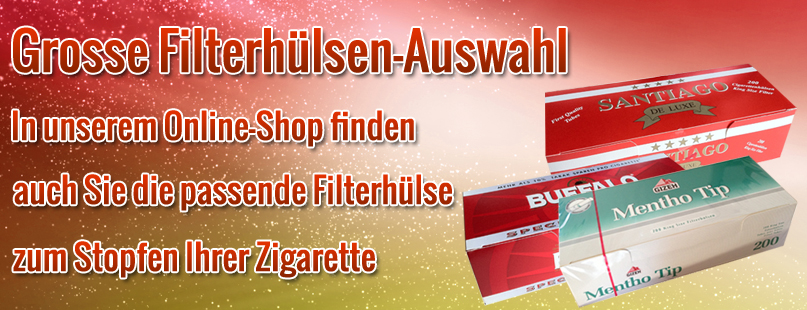 Zigaretten selber stopfen mit Filterhülsen günstig online kaufen / bestellen im Online Tabak Shop von Tabac-Trends.ch